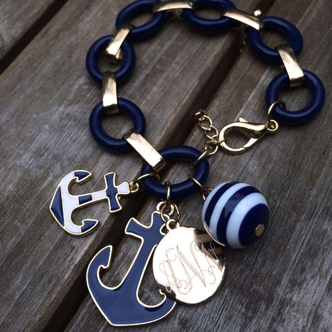 I Love Jewelry Auctions always offers the best mix of cute and classic trends. Our Anchor Monogram Charm Bracelet is preppy, chic and great for stacking!