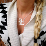 Wear I Love Jewelry Auctions's Stacked Modern Monogram Necklace for a preppy, personalized style. Be trendy and chic with this unique style.