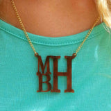 ** SPECIAL ** Jordann Jewelry Stacked Acrylic Monogram Necklace